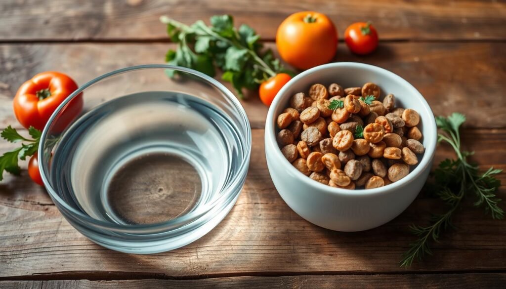 cat food and water cat food and water