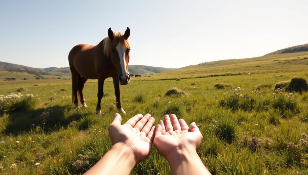 horse petting