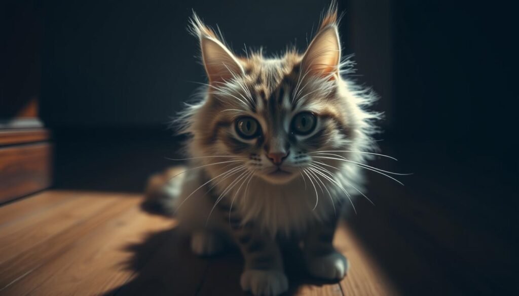 Alarmed cat Alarmed cat
